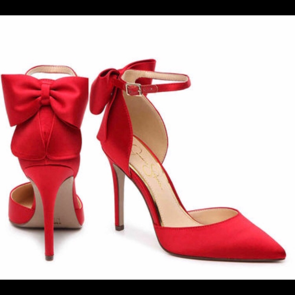Jessica Simpson Red Bow Pump Heels